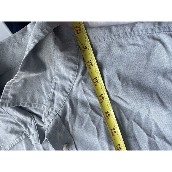 CC Filson Button Up Shirt Mens XL Short Sleeve Grey Light Blue Shirt - Picture 6 of 8